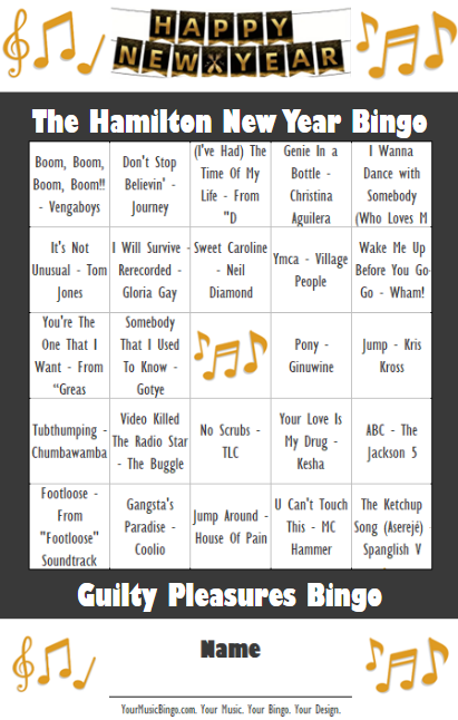 NYE bingo template